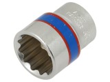 Cheie tubulară 17mm 12-puncte KING TONY 333017M, manșon 29mm scurtă 3/8