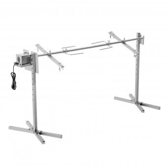 Rotisor electric pentru gratar Inox, max 60 kg, lungime de lucru 145 cm, putere 52 W, 8 x Inaltime reglabila, 4 rpm foto