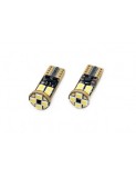 Set 2 bec led auto W5W Canbus T10 cu 12Smd UltraBright 12v/24v, Amio