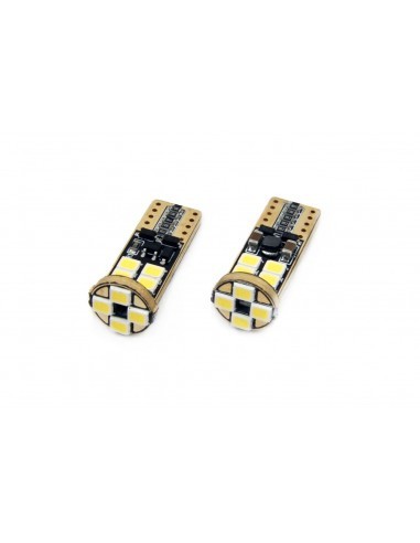 Set 2 bec led auto W5W Canbus T10 cu 12Smd UltraBright 12v/24v
