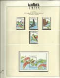 DOMINICA FAUNA PASARI PE FILA DE ALBUM MNH