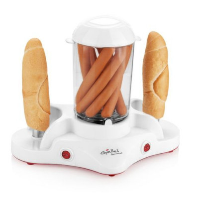 Aparat de preparat Hot Dog Gallet Gourmet, 380 W, 34.5 x 19.5 x 28 cm, 2 tepuse, accesorii pentru oua, Alb foto