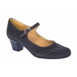 Pantofi dama eleganti din piele naturala intoarsa, gri, toc de 5cm, foarte comozi P104GRIVEL