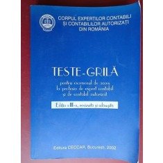 Teste-grila pentru examenul de acces la profesia de expert contabil si contabil autorizat