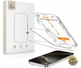 Folie de protectie Ecran Tech-Protect Quick Set+ pentru Apple iPhone 16 Pro Sticla Securizata Full Glue Set 2 bucati Cu Rama Ajutatoare Neagra