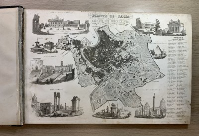 Planul Romei antice, gravura originala anul 1848 foto