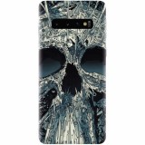 Husa silicon pentru Samsung Galaxy S10 Plus, Abstract Skull Artwork Illustration