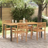 Masa de gradina Gossi 180x90x75 cm din lemn solid de acacia si metal