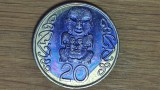 Noua Zeelanda - moneda demonetizata bancar cu vopsea albastra - 20 cents 1990 Pukaki - var mare ⌀28.58 mm, Australia si Oceania