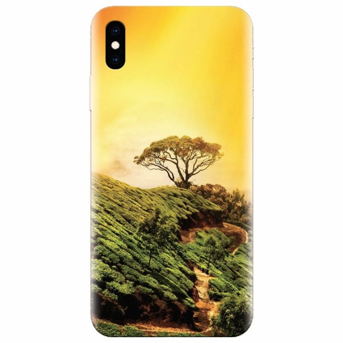 Husa silicon pentru Apple Iphone XS Max, Hill Top Tree Golden Light