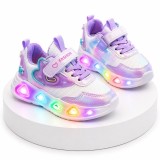 Cumpara ieftin Adidasi sidefati cu luminite - Purple hearts (Marime Disponibila: Marimea 28)