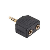 Cumpara ieftin Adaptor 3.5st tata-2x3.5st mama gold