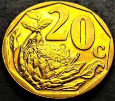Moneda 20 CENTI - AFRICA de SUD, anul 2016 *cod 1729 B = AFORIKA BORWA - A.UNC