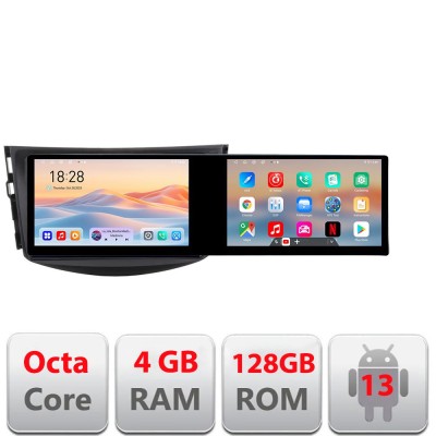 Navigatie Toyota RAV4 Kit-018 Edotec 2 ecrane 8 core 4+128 21.6 inch Incell android Wifi 5Ghz gps internet CarStore Technology foto