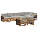 vidaXL Set de canapele de exterior 8 pcs Natural și gri deschis 3383504