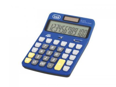 Calculator de birou EC 3775 12 digit baterie +solar albastru Trevi foto