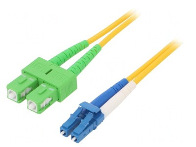 Patch Cord Fibra Optica OS2 LC/UPC-SC/APC 3m Galben foto