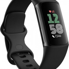 Bratara fitness Fitbit Charge 6, GPS + GLONASS, Rezistenta la apa 50M, Bluetooth, NFC (Negru)