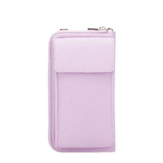 Portofel si port telefon din piele naturala 8971 07 Mov deschis