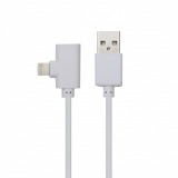 Cablu USB 2.0 A tata - Lightning 2in1 dual port, 1m, USB 2.0, alb, Well
