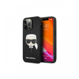 Husa iPhone 13 Pro Karl Lagerfeld Saffiano Ikonik Karl&#039;s Head Negru