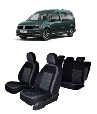 Set huse scaune dedicate VOLKSWAGEN CADDY 2015-2021 (Bancheta fractionata+husa cotiera) foto