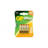 Baterii GP Ultra alcaline AAA micro 24AU (LR03) bl/4 (B1911,GP24AU-C4)