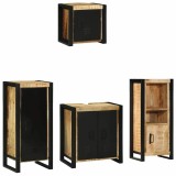 Cumpara ieftin Set de mobilier pentru baie 4 pcs Maro Lemn de mango solid