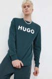 Cumpara ieftin HUGO hanorac de bumbac bărbați, culoarea verde, cu imprimeu 50477328