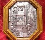 TABLOU ZINC IN RAMA LEMN DECOR CARL SPITZWEG - POSTASUL DIN ROSENTHAL 27 CM