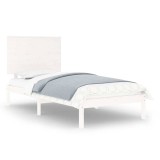 Cumpara ieftin Cadru pat fara saltea, alb, 100x200 cm, lemn masiv pin