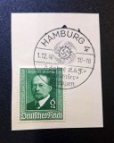 Germania / Deutsches Reich 1940 Fragment Comemorativ Emil von Behring (6+4 Rpf Verde) Ștampilat special Hamburg - CKL2