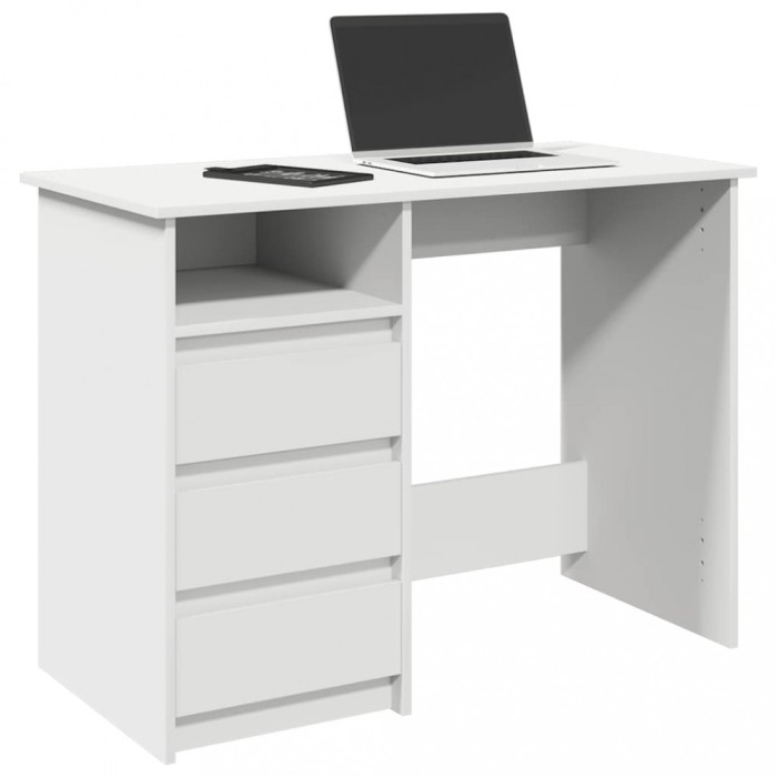 vidaXL Birou, alb, 102x50x75 cm, lemn prelucrat 860463