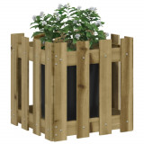 Jardiniera gradina design gard 40x40x40cm lemn de pin impregnat GartenMobel Dekor, vidaXL