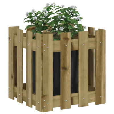 Jardiniera gradina design gard 40x40x40cm lemn de pin impregnat GartenMobel Dekor foto