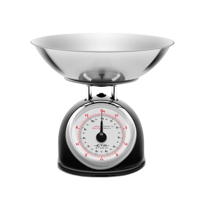 RESIGILAT - Cantar mecanic de bucatarie ETA Storio 5777 NEGRU, 5 kg, precizie 25g, vas 5 L din otel inoxidabil