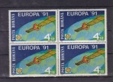 ROMANIA 1991 LP 1252 EUROPA 91 CEPT BLOC DE 4 TIMBRE MNH