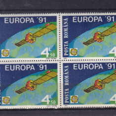 ROMANIA 1991 LP 1252 EUROPA 91 CEPT BLOC DE 4 TIMBRE MNH
