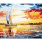 Tablou pictat manual birou, living, dormitor, Velier in bataia vantului, 70x50cm ulei pe panza in cutit efect 3D, Spectaculos