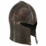 Coif cavaler medieval antic, jocuri pe roluri, argintiu, otel