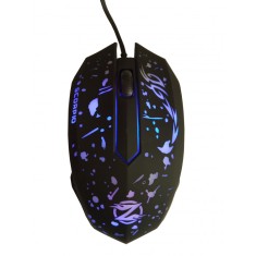 Mouse Gaming Iluminat ZORNWEE XG68, USB, Negru, 1200 dpi, optic, 3 butoane, cablu 1.4M