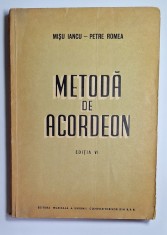 Metodă de acordeon &ndash; Aut. Mișu Iancu, Petre Romea, Ed. Muzicală (Uniunea Compozitorilor R.P.R.), 1965