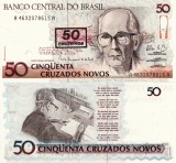 BRAZILIA 50 cruzeiros on 50 cruzados novos UNC!!!