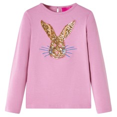 Tricou pentru copii cu m&acirc;neci lungi, roz ars, 116