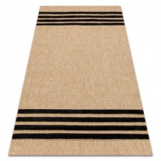 SPARK 0689 covor bej / negru - Linii, sisal, structural, 80x150 cm foto