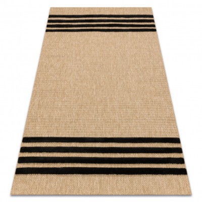 SPARK 0689 covor bej / negru - Linii, sisal, structural, 200x290 cm foto