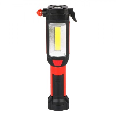 Lanternă LED, Model LED+COB, Cu C&amp;acirc;rlig și Magnet, Funcționare pe Baterii, Negru, 22x6x4cm foto