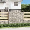 VidaXL Coș gabion arcuit, 200x30x180/200cm, fier galvanizat