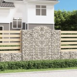 Cosuri gabion arcuite 2 buc, 200x30x180/200cm, fier galvanizat GartenMobel Dekor, vidaXL