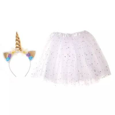 Set Costum Unicorn pentru fetite, Gonga&amp;reg; Alb foto